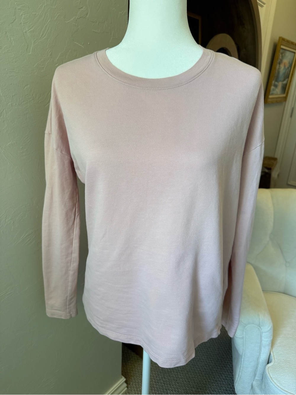 Madewell XS Blush Pink 100% Cotton Oversized Drop Shoulder Top